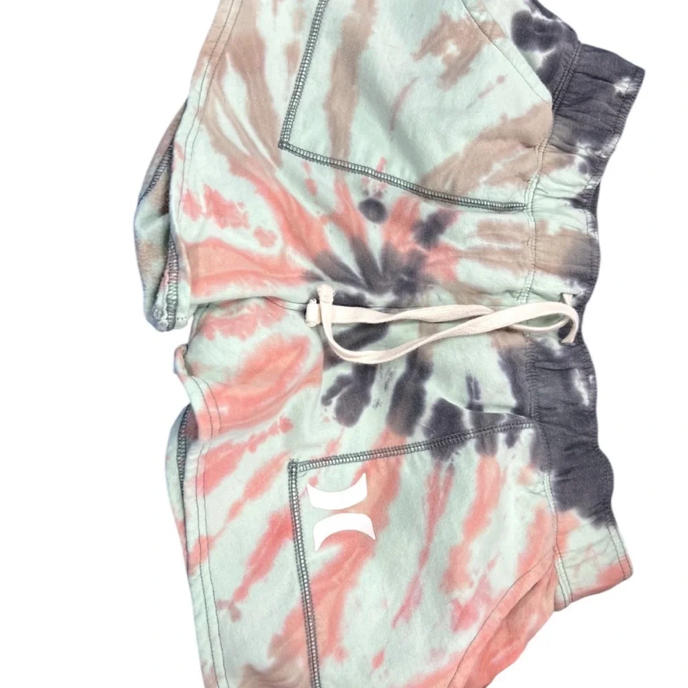 Hurley Women’s Tie Dye Drawstring Lounge Shorts Pastel Surf
